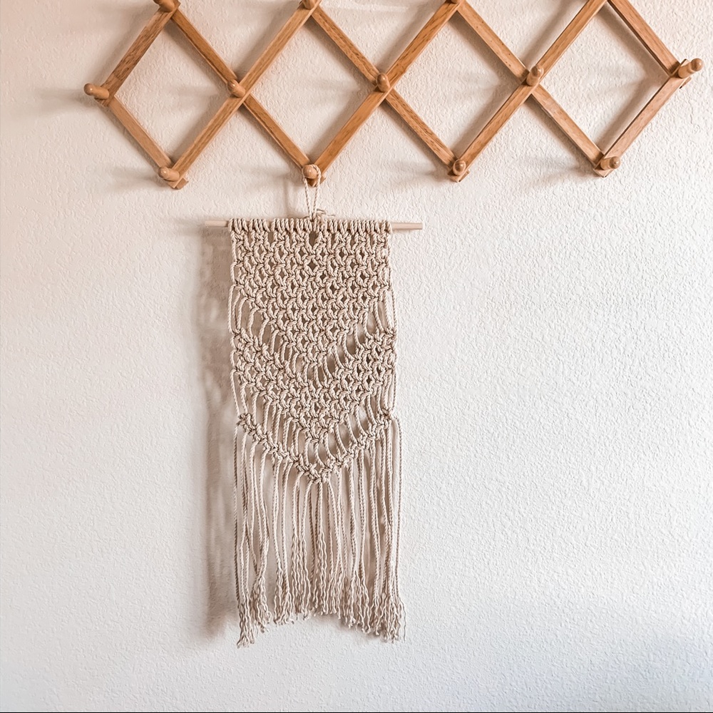 Handmade natural cotton cord tapestry wall hanging